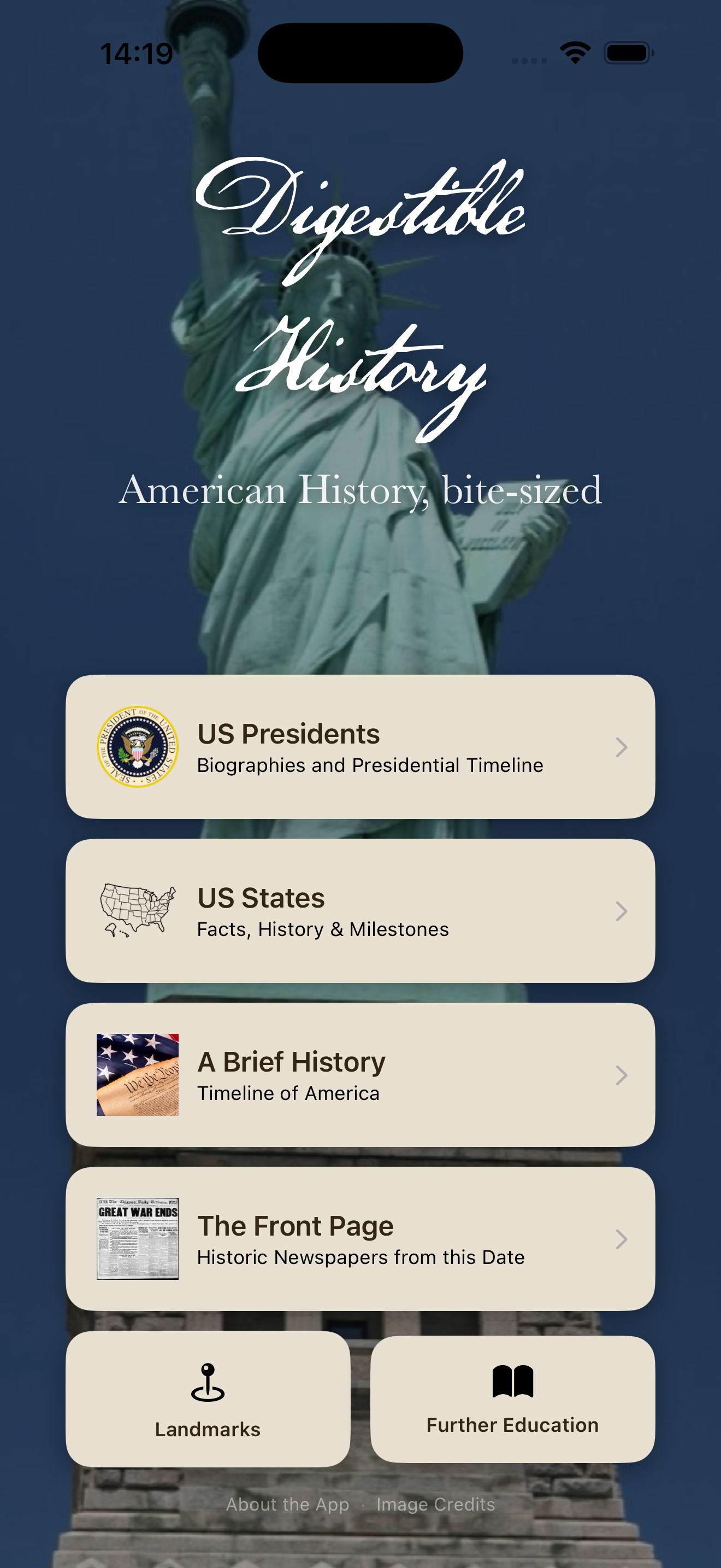 Digestible History app