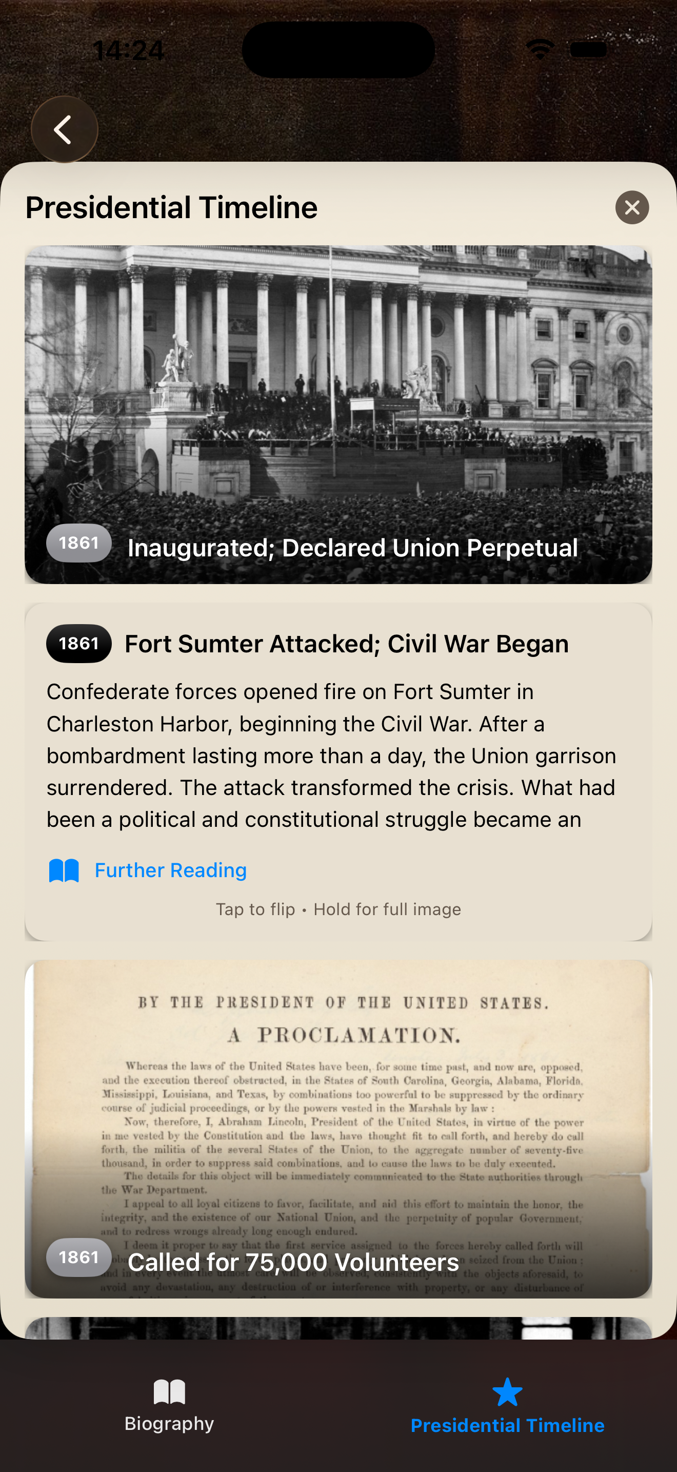 Presidential timeline